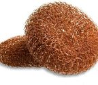 LOLA Copper Mesh Scouring Pad, 2 Pack, 45 Grams, 4" Heavy Duty Cleaning Pads, Copper Coated Knitted Wire Mesh, Recyclable, Cleans Baked On Messes