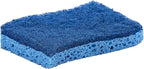 Superio Non-Scratch Cellulose Sponge Kitchen Scrub Sponges with Scouring Pad Set, Good for Non-Stick Cookware Frying Pan, Pot, Counter Top, Sink Scrubbing, Kitchen Scrubbers, Pack of 3, Blue