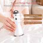 Vacbird Vacuum Seal Bags for Clothing, 16 Pack Vacuum Storage Bags with Rechargeable Cordless Air Pump(4J+4L+4M+4S), Space Saver Bags for Clothes Blanket Duvets Pillows Comforters Travel