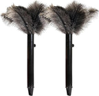 Retractable Ostrich Feather Duster for Cleaning, Fluffy and Natural Feather Duster with Retractable Handle， Reusable Eco-Friendly Handheld Cleaning Supplies (15 inch)