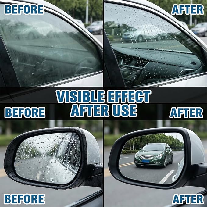 Glass Polish kit,1.69 Fl Oz cerium oxide glass polish compound with polishing brush,glass scratch remove,Oil Film Cleaner,Glass Cleaner, Removes Stains and Water Spots, for Cars Glass and Mirror