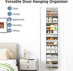 Mefirt Over The Door Organizer, 8 Shelf Door Hanging Organizers with 8 Large Capacity Pockets, Back of Door Organizer Storage Hanging Shelves for Closet Bathroom Bedroom Nursery