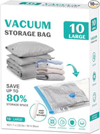 10 Pack Large Space Saver Vacuum Storage Bags Large Seal Bags for Bedding Comforters Blankets Bedding Pillows Luggage with Hand Pump