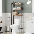 HOOBRO Over The Toilet Storage, 3-Tier Bathroom Organizer Shelf Over Toilet, Freestanding Bathroom Storage Shelves, Space Saver, Easy to Assemble for Room, Rustic Brown and Black BF41TS01