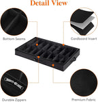 Lifewit Under Bed Shoe Storage Organizer 2 Pack(16 Pairs+4 Pairs), 4.3" Tall Fabric Shoes Container Box, Foldable Closet Shoe Bag with 2 Reinforced Handles and Clear Cover, Black