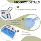 9 Pack Mini Dust Pan and Brush Set, Small Hand Broom and Dustpan Set with Handle - 3 Colors Plastic Cleaning Tools for Desk, Table, Keyboard, Car, Pet Food Crumbs