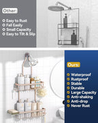 YASONIC Shower Caddy Hanging, Never Rust Shower Organizer Hanging, Aluminum Shower Racks for Inside Shower with Hooks for Razor, Bathroom Organizers and Storage with Soap Holder, Rose Gold