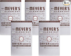 Mrs. Meyer's Dryer Sheets, Lavender, 80 Count (Pack of 5)