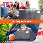 BlissTotes Large Moving Boxes and with Zippers & Handles Moving Supplies with lids, Heavy Duty Totes for Storage Bags for Space Saving, Fold Flat, Moving and Storing 76L, 6 Pack