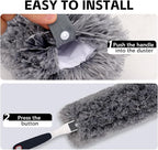 Reusable Microfiber Duster Refills Compatible with OXO & MR.SIGA Duster - Washable Duster for Household Cleaning Dusting Furniture Blind Ceiling Fan - 2Pack Grey (Handle NOT Included