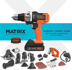 BLACK+DECKER MATRIX 20V MAX Power Tool Combo Kit, Cordless Power Tool Set with Battery and Charger Included, 10 Piece (BDCDMT1210KITC1