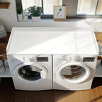 Gashell Washer Dryer Countertop, 27.5" x 54" Bamboo Washer and Dryer Countertop for Laundry Room Organization(White)