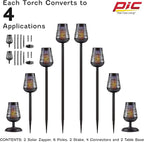 PIC Bug Zapper, 600V Solar Powered Insect Trap & Fly Zapper for Outdoor Use, LED Flickering Flame, Activates Automatically in Dark, Weatherproof Outdoor Fly Trap, Kills Bugs on Contact, Twin Pack