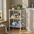 Golpart 3 Tier Adjustable Storage Shelves Heavy Duty Metal Utility Shelf Wire Shelving Unit Organizer Rack for Home Kitchen Office Bathroom Pantry Room 12" D x 18" W x 30" H