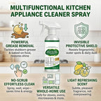 Multifunctional Kitchen Appliance Cleaner Spray Pro Powerful Grease Stain Removal Invisible Protective Layer Effortless Scrub Free Versatile Whole Home Use Light Refreshing Scent 4oz(2Pcs)