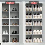 6Pack Shoe Slots Organizer for Closet Shoe Stacker Shoe Rack Organizer for Closet Space Saver Storage Holder Organization (Clear)