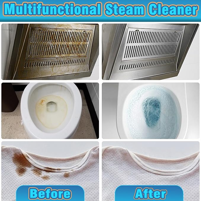 Steam Cleaner, Pressurized Handheld Steam Cleaner for Home, Multi-Surface Steamer for Cleaning with Safety Lock, Portable Cleaning Steamer for Kitchen, Bathroom, Car, Grout, Upholstery and Clothes