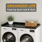 SpaceAid Washer Dryer Countertop, Laundry Wood Shelf Topper with Edge, 54" Width x 27.5" Depth Cover Guard Organizer for Washer and Dryer Laundry Hamper Counter Storage Organization (Black Marble)