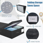 Supowin Underbed Storage Containers Bin with Lids (Set of 2) Large Under Bed Storage Organizer Box with Handle, Foldable Under the Storage Bags for Organizing Clothes, Shoes, Blankets, Pillows-Black