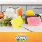 Scrub Sponge, Dual-Sided Temperature-Responsive Scrubber - Non-Scratch - Multipurpose Dish Sponges for Kitchens, Bathrooms, and Outdoor Use - 12 Pack