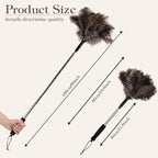 Telescopic Ostrich Feather Duster, 59-inch Naturally Fluffy Long-Handled Feather Duster, Soft, Durable and Reusable for Cleaning high Ceilings, Walls, Fans, Furniture and Blinds in The Home Office