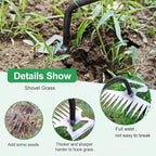 Weed Puller Tool Gardening Hand Weeder Tools,2025 New Weeding Artifact Uprooting Weeding Tool,6 Teethes Manganese Steel Weed Removal Tool, Dual Purpose Manual Weed Pulling Tool for Lawn Garden