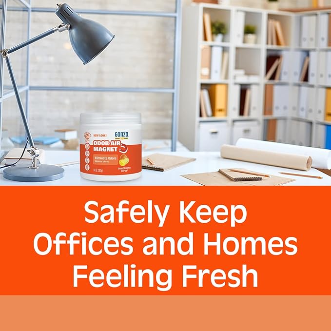 Gonzo Odor Absorbing Gel - 2 Pack - Odor Eliminator for Car Closet Bathroom and Pet Area, Captures and Freshens Odors - 14 Ounce