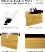 VViViD Gold Vinyl Wrap Squeegee - Nylon-Reinforced Tool for Car Wraps, Window Tint & Decals - (5 Pack)