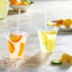 GUSTO [12 oz - 100 Sets Clear Plastic Cups with Lids and Straws – Disposable Iced Coffee Cups for Cold Drinks, Smoothies, Boba, and To-Go Beverages – Sturdy, Easy-to-Separate