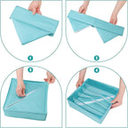 Drawer under Cabinet Clothes Organizer 5 Cell Foldable Storage Cubes Underwear Drawer Organizer Dividers Storage Boxes for Bra, Underwear（Light Green）