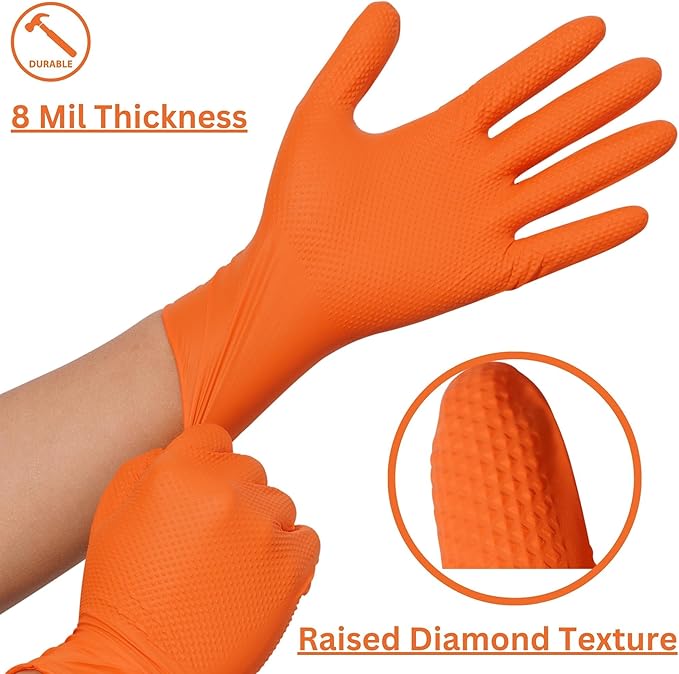 Industrial Nitrile Gloves – Heavy Duty Latex & Powder Free Disposable Gloves with Diamond Texture