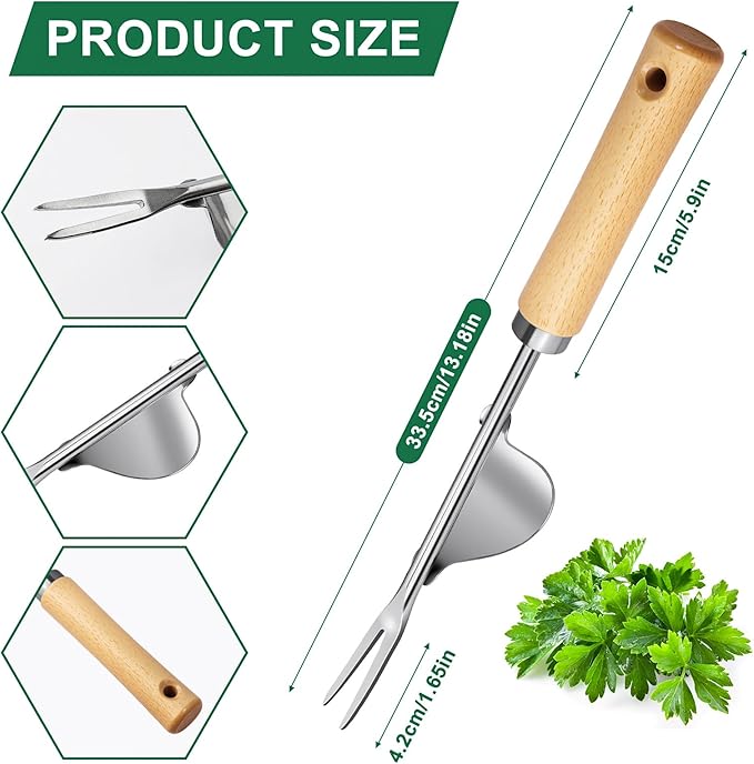 Hand Weeder Tool, Stainless Steel 2 Pcs Weeder Tool for Garden and Farm,Weeding Tool for Gardening,Garden Weeder, Weed Pulling Tool, Weed Puller Tool