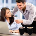 Lamosi Coffee Cups 12 oz 500 Pack, Black Disposable Cups, Corrugated Paper Cups 12 oz, Ripple Wall Insulated Water Cups for Hot Beverage