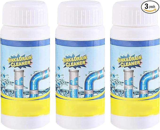 Sink & Drain Cleaner, Drain Cleaner Powder, 3.9 oz Bottle, Sewer Pipe Maintainer for Kitchen, Bathtub, Shower Drains (3Bottles)