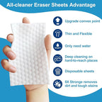 52 PCS Magic Sponge Eraser Sheets,Upgrade Convex Point Melamine Sheets，Disposable Portable Magic Cleaning Eraser Thin Wipes for Kitchenware Bathroom Shoe Sink Car Interiors Hard-to-Reach Places