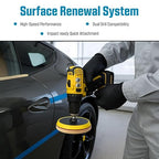 LINE10 Tools 5-Inch Wool Polishing Kit for Drill or Angle Grinder or Orbital, Includes 5 Hard Felt, 5 Soft Wool Buffing Pads with Hook and Loop, Drill Adapter Attachment, Small Car Buffer Auto Glass