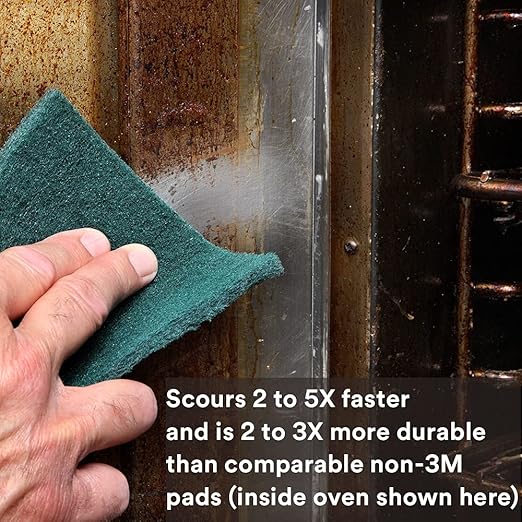 3M Scouring Pad 96-20, 20 Pads, 6” x 9”, General Purpose Cleaning, Food Safe, Non-Rusting