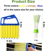 Blind Cleaner Duster Tool, 3-Pack 7-Finger Design and 3-Pack Vent Dusting Tool, High-Density Microfiber Fleece with Ergonomic Handle, Detachable and Washable for Window Blind and Air Vent Cleaning