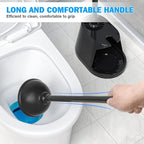 Toilet Plunger and Brush Set, Silicone Bowl Brush and Heavy Duty Toilet Plunger with Ventilated Holder, 2-in-1 Toilet Brush and Plunger Combo for 5.3-inch Toilet Drain Bathroom Deeply Cleaning (Black)