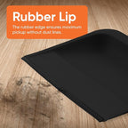 Superio Clip-On Dustpan with Rubber Lip - 10-inch Wide Durable Plastic Dust Pan with Comfort Grip Handle, 2-Pack (Black)
