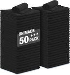 Microfiber Cleaning Cloth, 50 Pack Microfiber Towels for Cars Reusable Shop Rags Bulk Lint Free Cleaning Towels for Car Kitchen Automotive Bar Mechanic Restaurant Garage, 11.5"x 11.5", Black