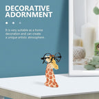 Giraffe Shaped Eyeglasses Holder Wooden Glasses Stand Decorative Eyewear Organizer Tabletop Rack for Home Office Display
