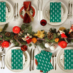 Horaldaily 100 Christmas Disposable Paper Decorative Guest Napkins, Green Xmas Trees Hand Towel for Party Lunch Dinner Kitchen Bathroom