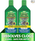 Green Gobbler Ultra Concentrated Drain Clog Remover & Cleaner | Powerful Hair, Grease & Soap Dissolver for Bathroom, Kitchen, Shower, Sink & Toilet | Safe for Pipes & Septic Systems | 2 Pack