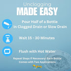 Ultra Concentrated & Super Fast Drain Opener | Safe, Made By Licensed Plumber | Clears Clogs in 10 Minutes | Odorless, Biodegradable, and Eco-Friendly | Prevents Future Clogs