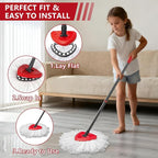 Easywring 1-Tank System,Mop Replacement Heads for O-Ceda Replace , Spin Mop Heads Replacements, Microfiber Spin Mop Refills, Easy Cleaning Head Replacement (1 Base+5pcs White)
