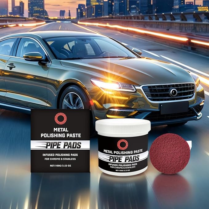 Metal Polish Paste,Protectant Scratch Remover,Pipe Infused Polishing Pads For Removing Rust Oxidation Discoloration-100g
