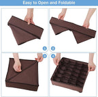 Foldable Storage Cubes Drawer Underwear Organizer Dividers， under Cabinet Organizer 24-Cell Fabric Storage Boxes for Lingerie,Socks,Ties （Coffee）