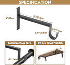 AddGrace Heavy Duty Closet Rod and Shelf Brackets 8 Inch Wall Mounted Closet Rod Bracket with Pole Holder Shelving Support with Screws for Laundry (2 Pack)
