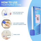 Pumice Stone Toilet Cleaner with Long Handle Pumice Stone Cleaner Rust and Grease Stain Clean Suitable for Toilet Bathroom Kitchen Sink BBQ 2 Handle and 10 Pumice Stones(Blue)
